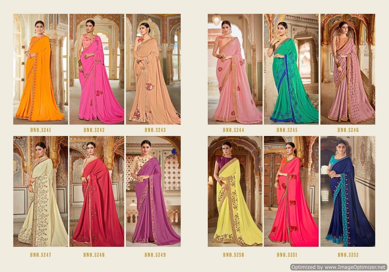 Gaura By Sanskar Designer Chiffon Saree Collection