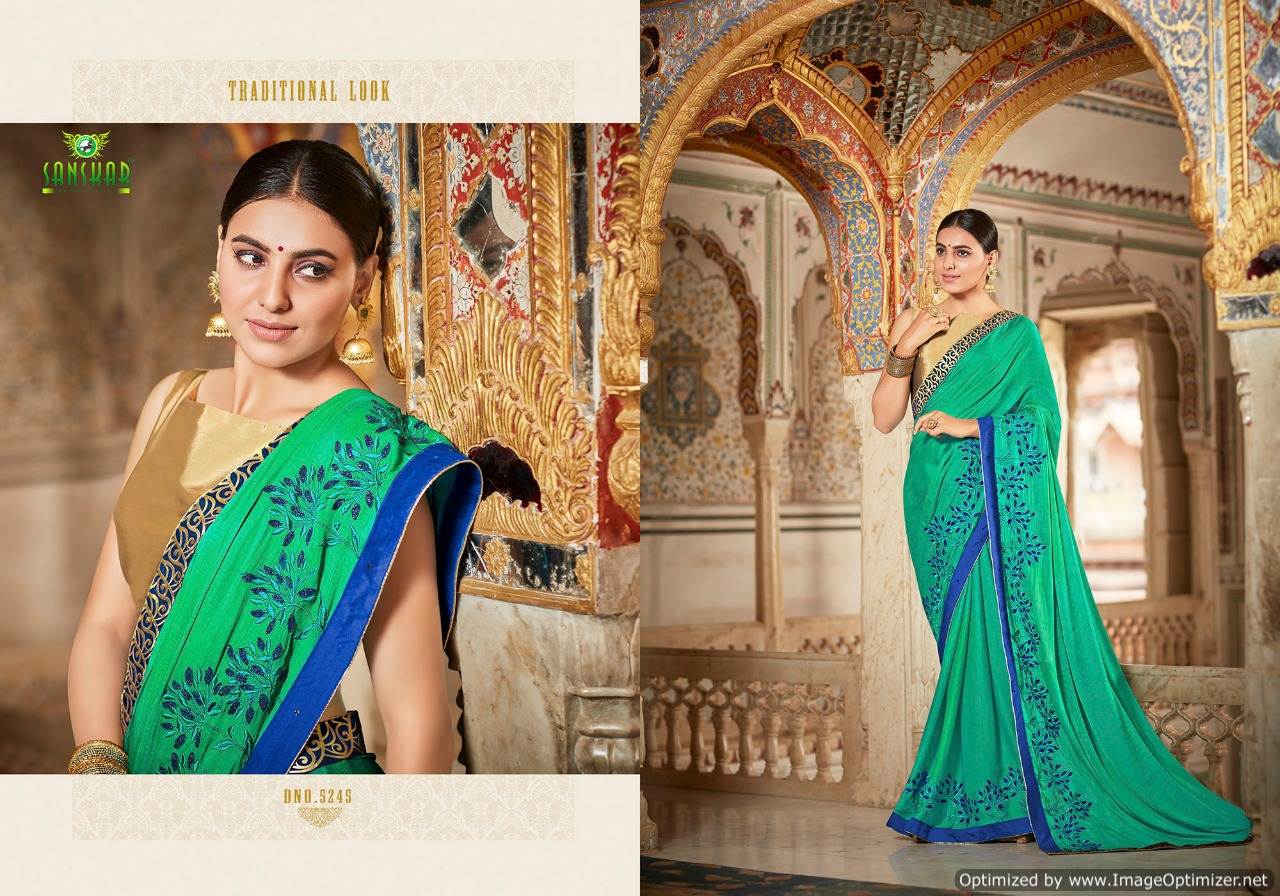 Gaura By Sanskar Designer Chiffon Saree Collection