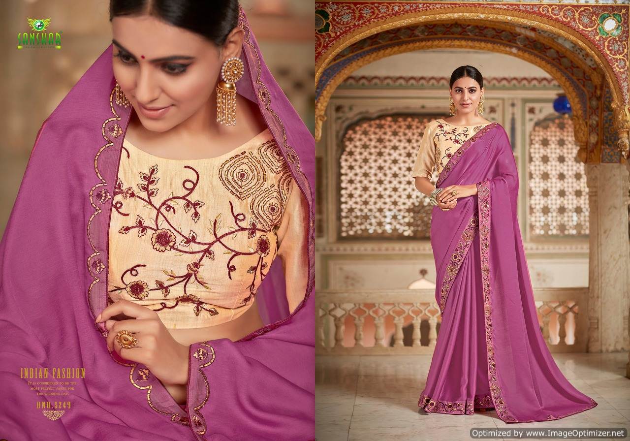 Gaura By Sanskar Designer Chiffon Saree Collection