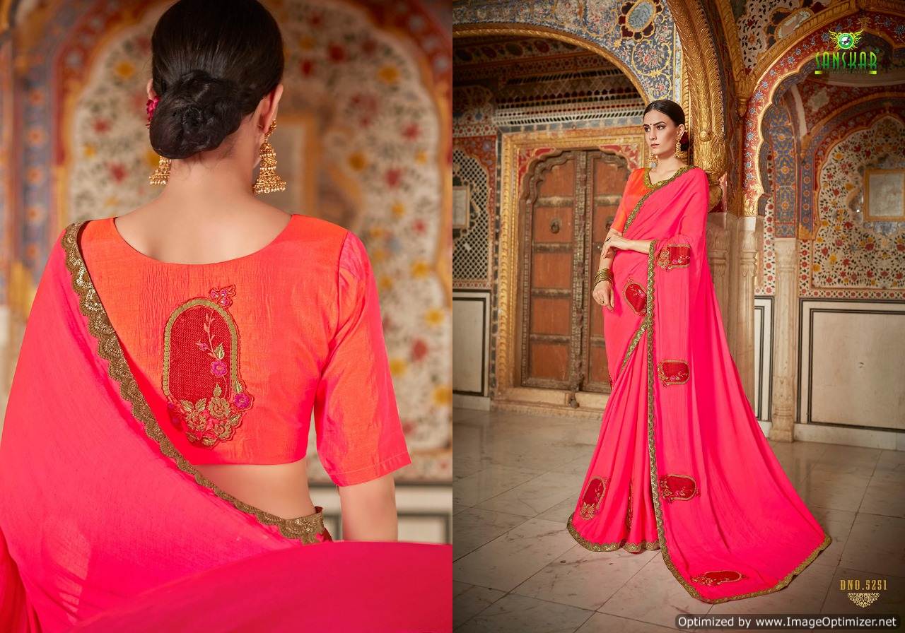 Gaura By Sanskar Designer Chiffon Saree Collection