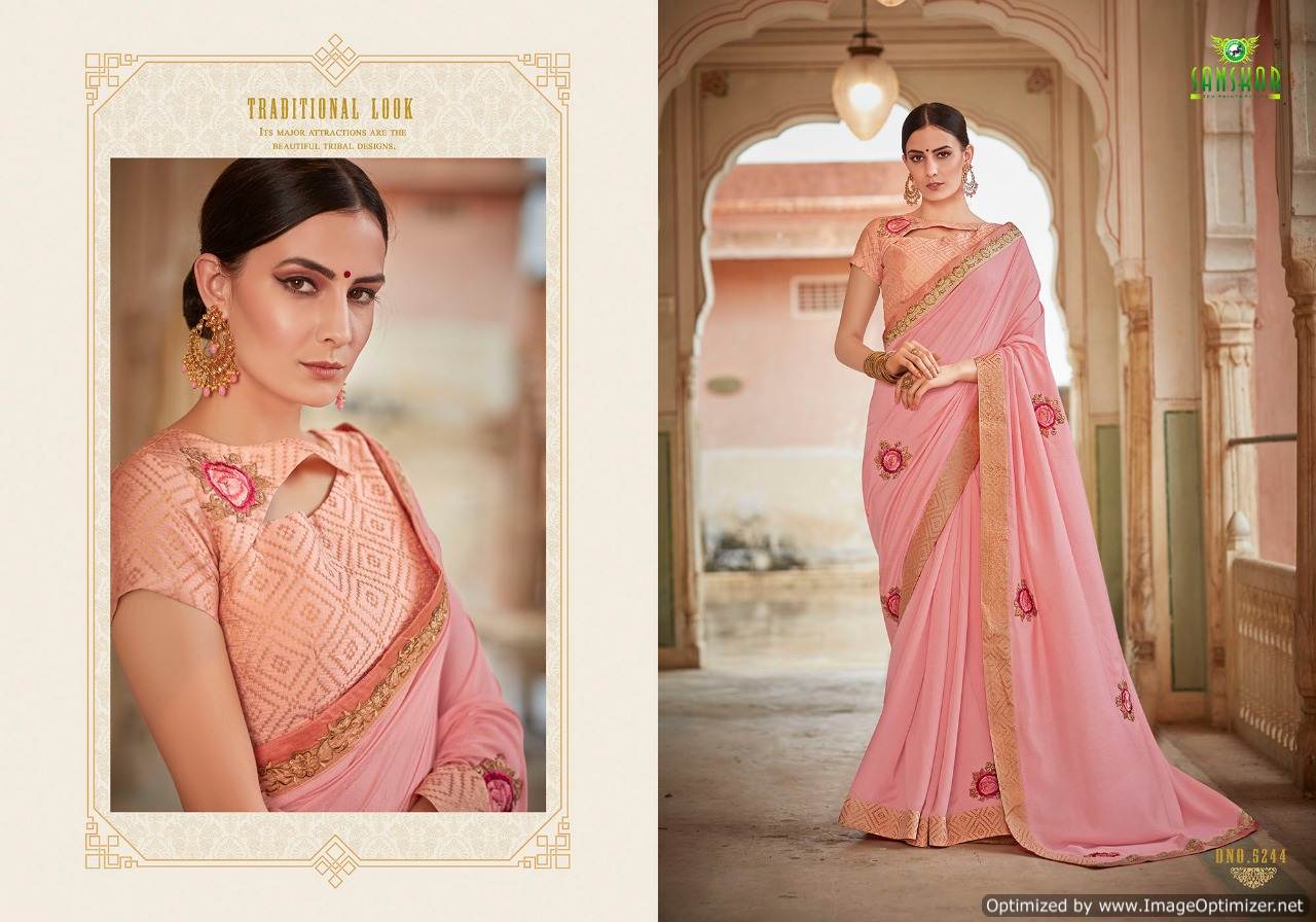 Gaura By Sanskar Designer Chiffon Saree Collection