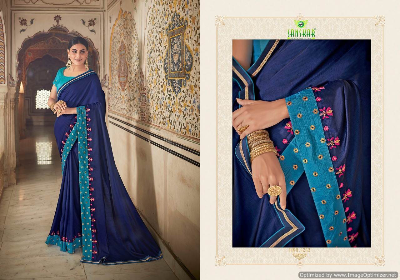 Gaura By Sanskar Designer Chiffon Saree Collection