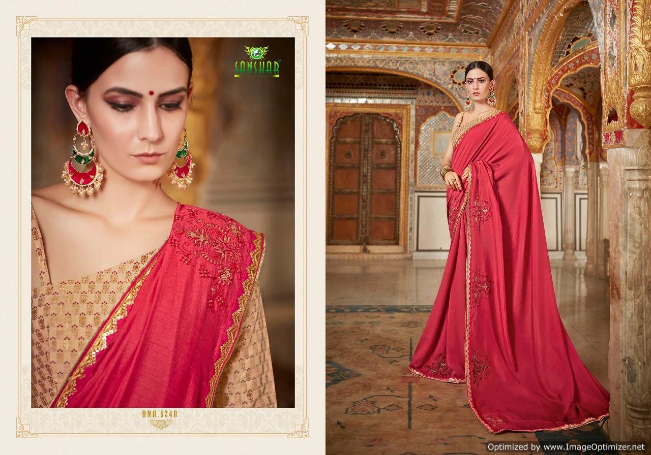 Gaura By Sanskar Designer Chiffon Saree Collection