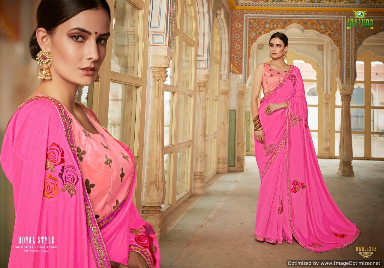 Gaura By Sanskar Designer Chiffon Saree Collection