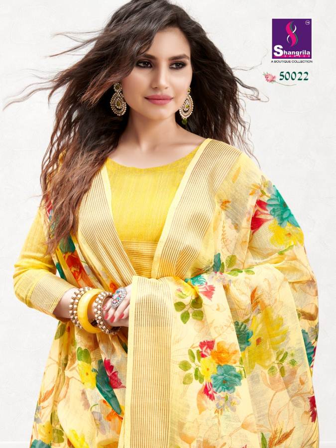 Jaipuri Linen By Shangrila Designers Line Cotton Sarees Catalogue