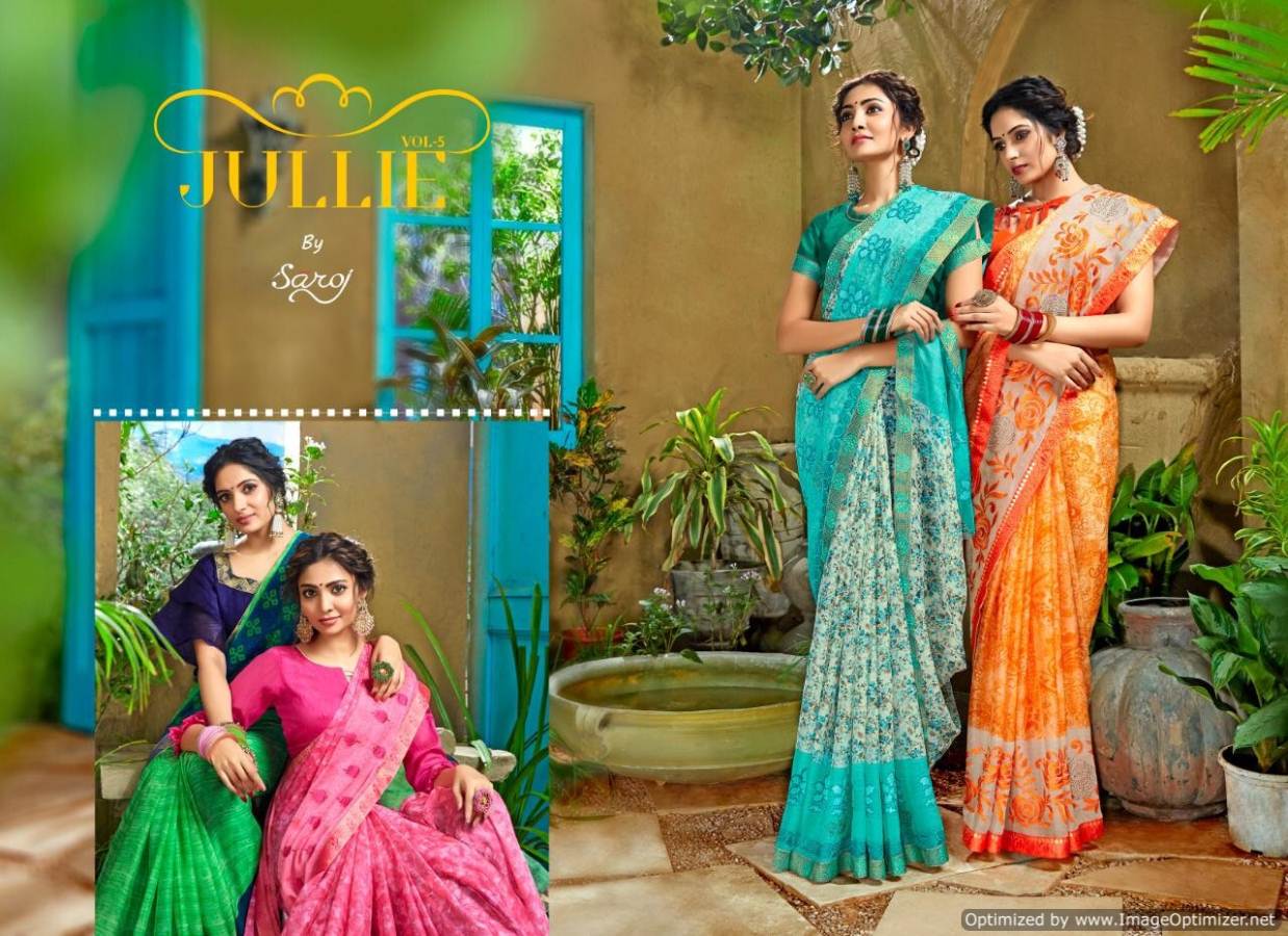 Julie Vol 5 By Saroj Printed Chiffon Saree Catalogue