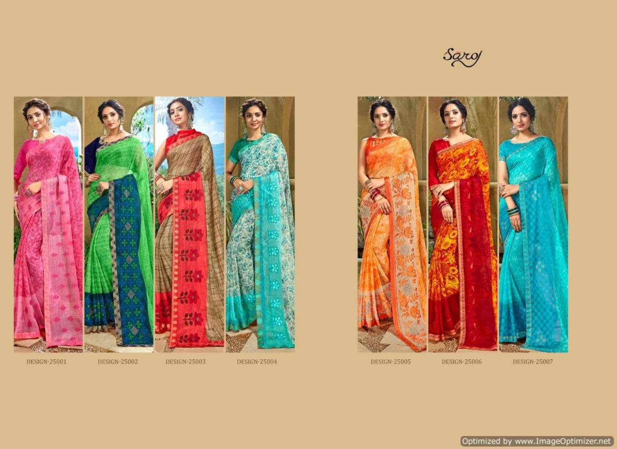 Julie Vol 5 By Saroj Printed Chiffon Saree Catalogue