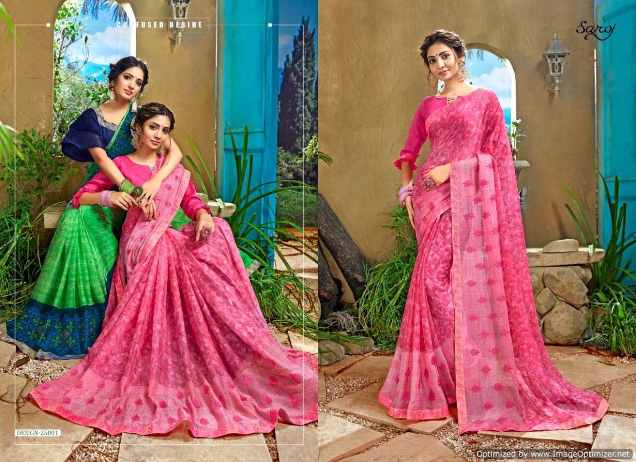 Julie Vol 5 By Saroj Printed Chiffon Saree Catalogue