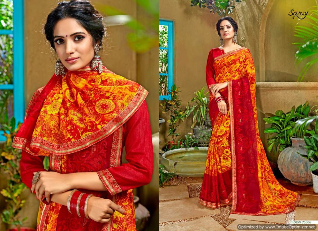 Julie Vol 5 By Saroj Printed Chiffon Saree Catalogue