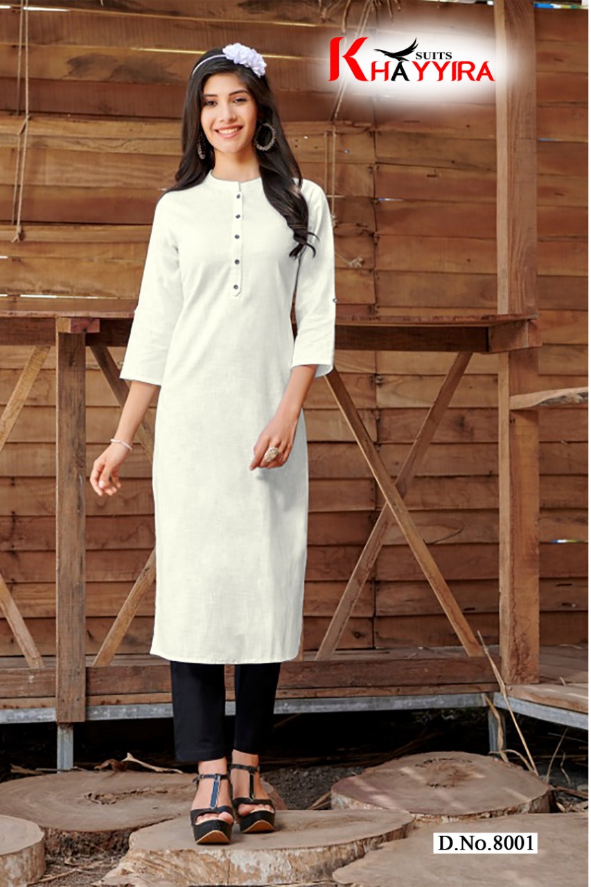 Saily By Khayyira Casual Wear Rayon With Cotton Kurtis Collection
