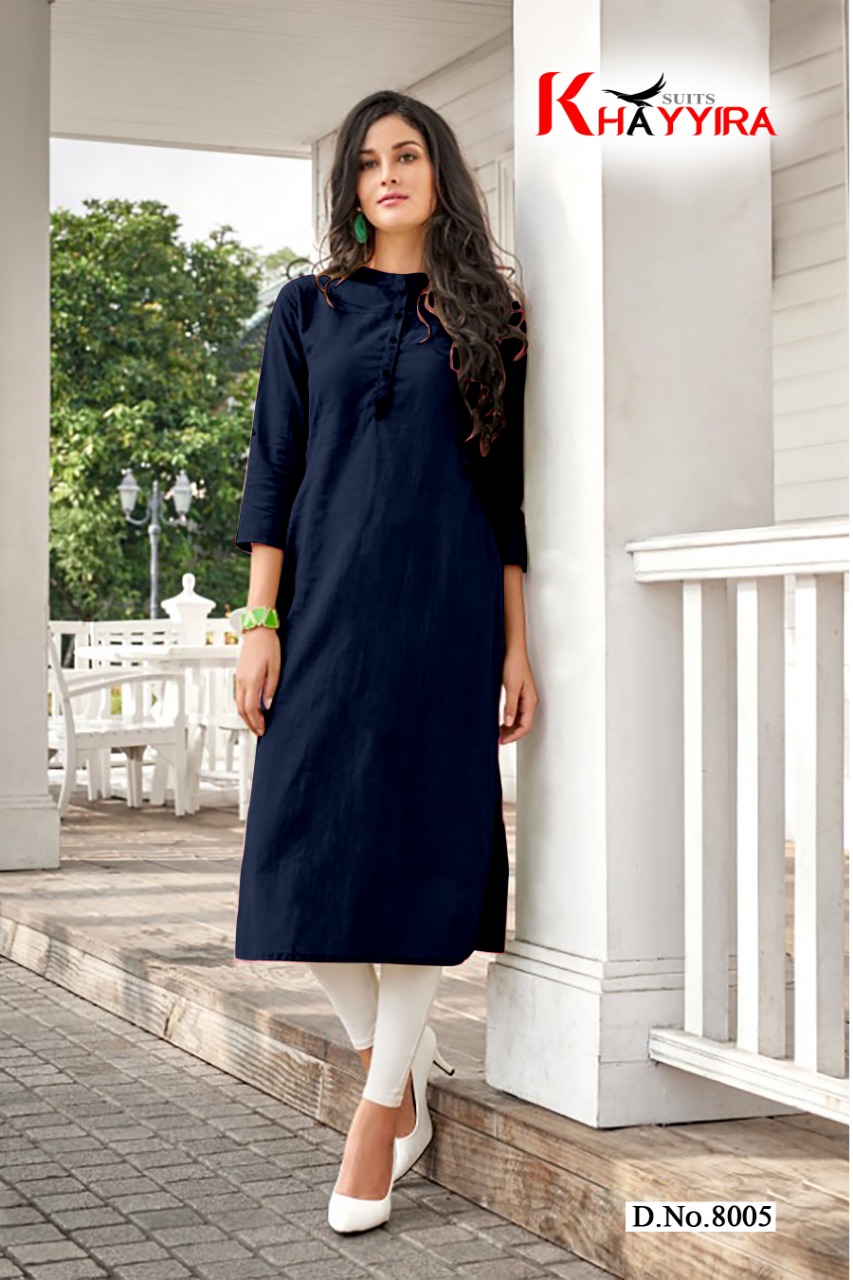 Saily By Khayyira Casual Wear Rayon With Cotton Kurtis Collection