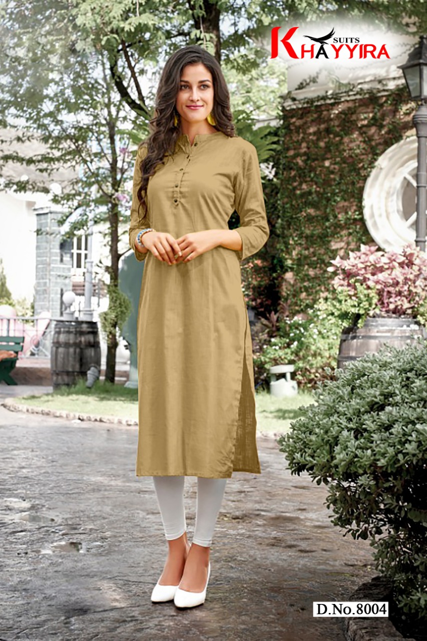 Saily By Khayyira Casual Wear Rayon With Cotton Kurtis Collection