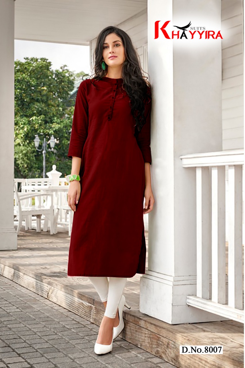 Saily By Khayyira Casual Wear Rayon With Cotton Kurtis Collection