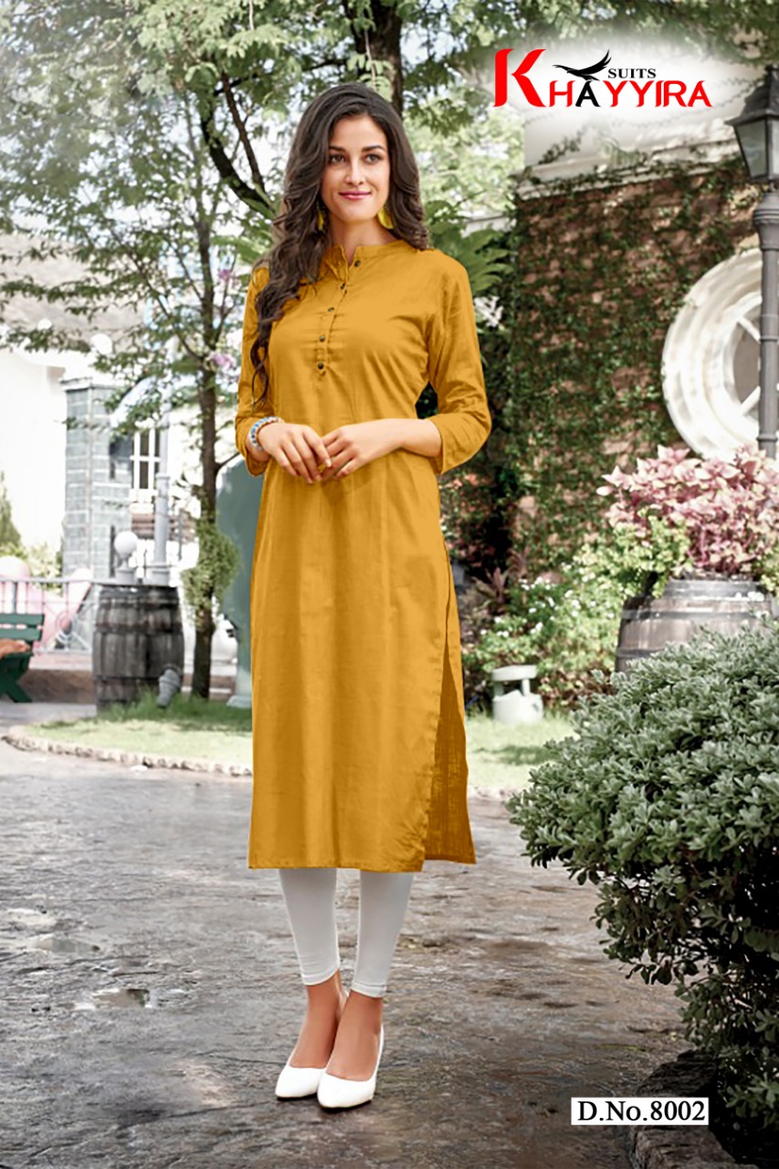 Saily By Khayyira Casual Wear Rayon With Cotton Kurtis Collection