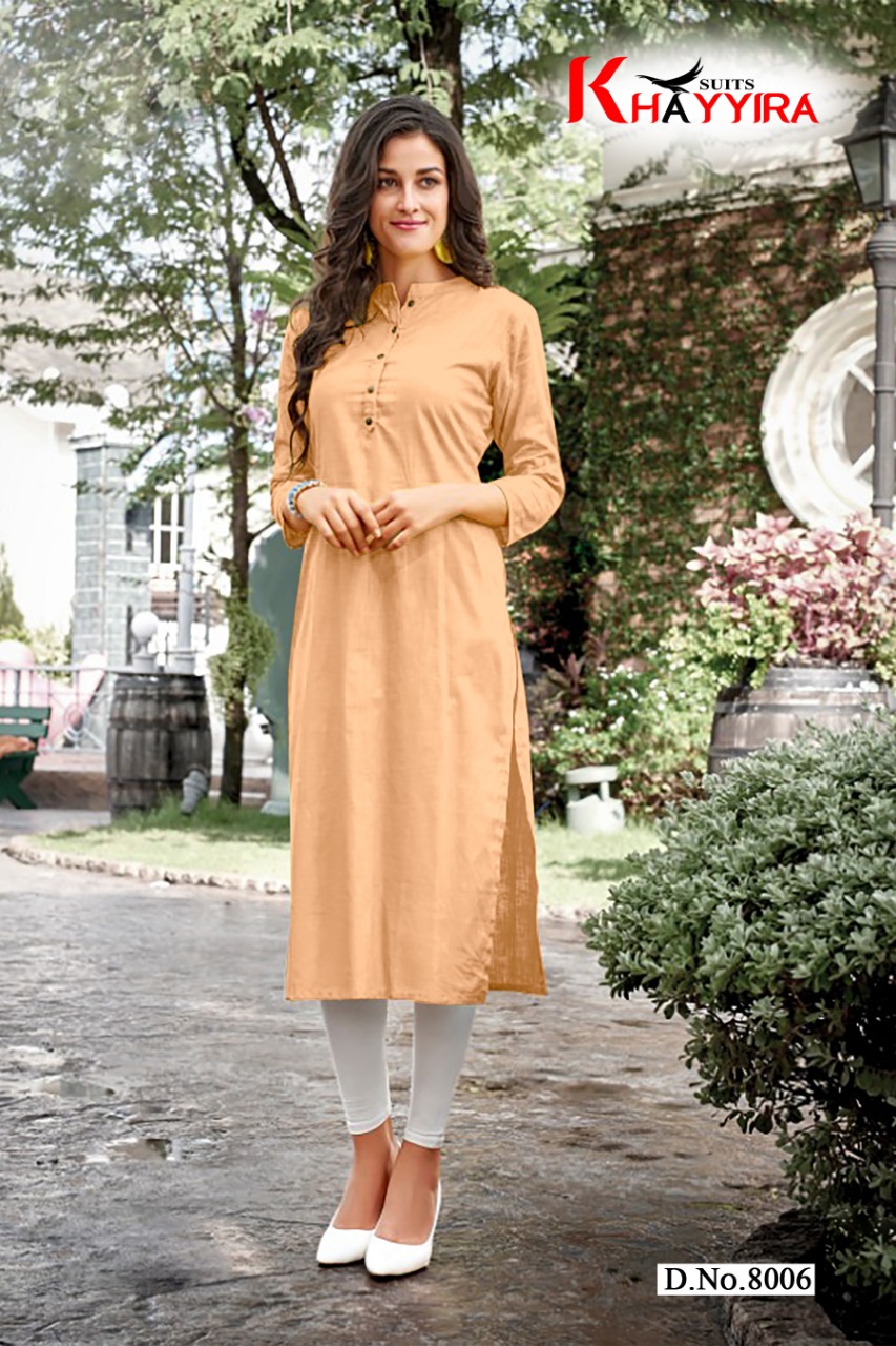 Saily By Khayyira Casual Wear Rayon With Cotton Kurtis Collection