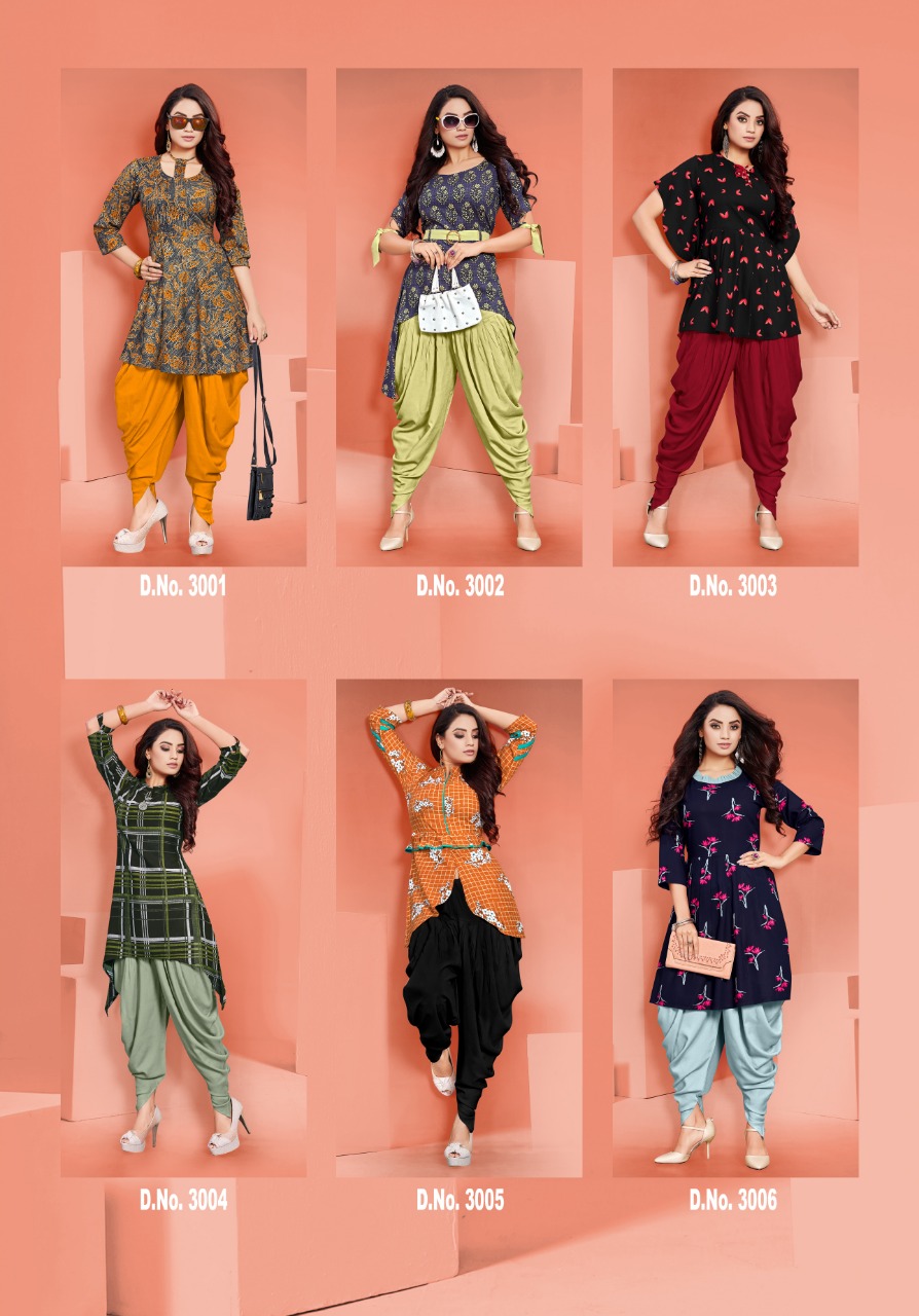Laadki Lifestyle Vol 3 By Shreenath Creaction Designers Heavy Rayon Dhoti With Top Catalogue