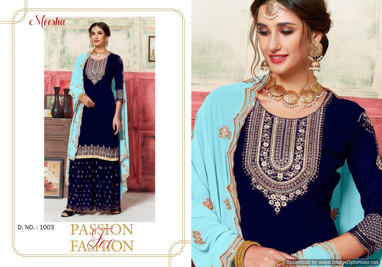 Meesha Vol 1 By Kesari Georgette Sharara Suits Collection