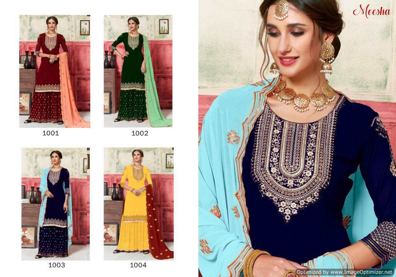 Meesha Vol 1 By Kesari Georgette Sharara Suits Collection