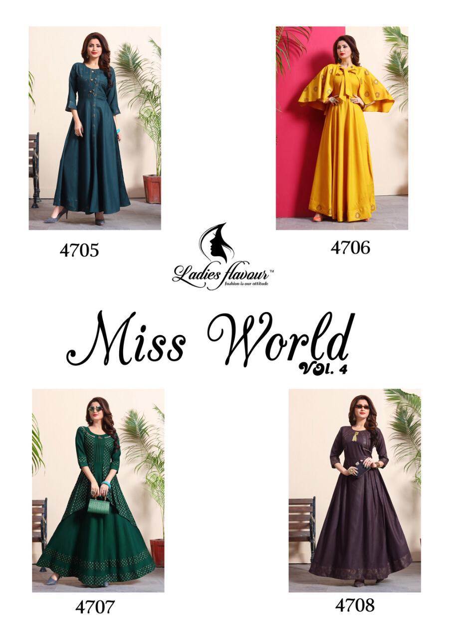Miss World Vol 4 By Ladies Flavour Long Party Wear Gown Collection