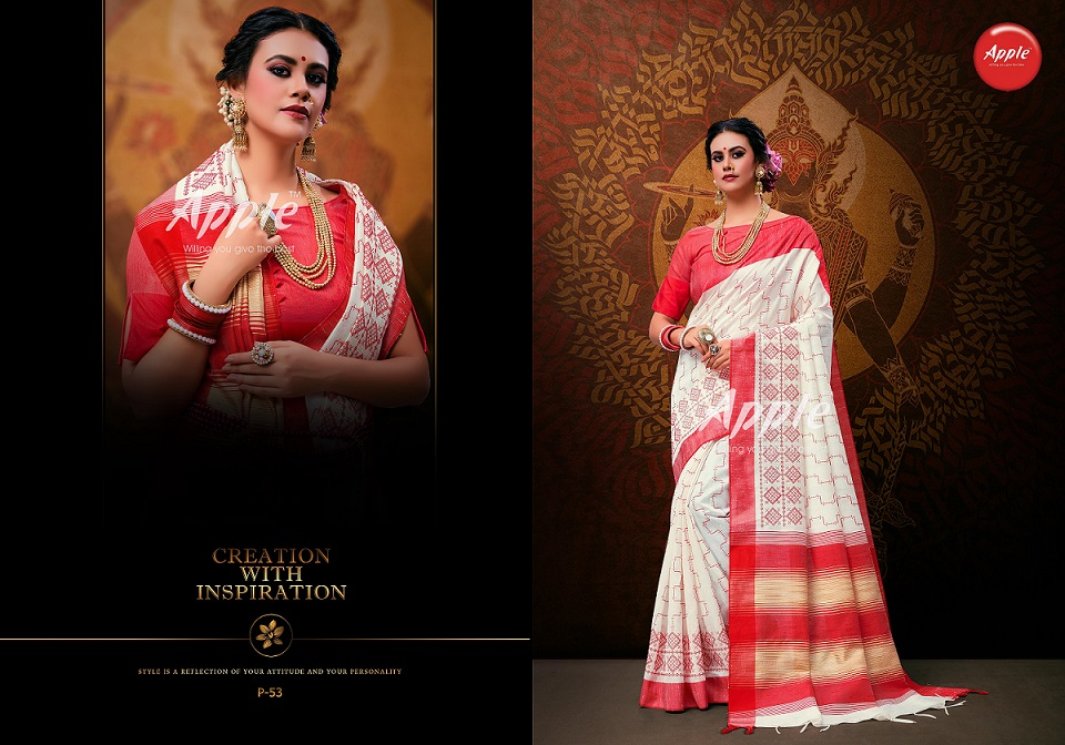 Pooja By Apple Designer Linen Saree Catalogue
