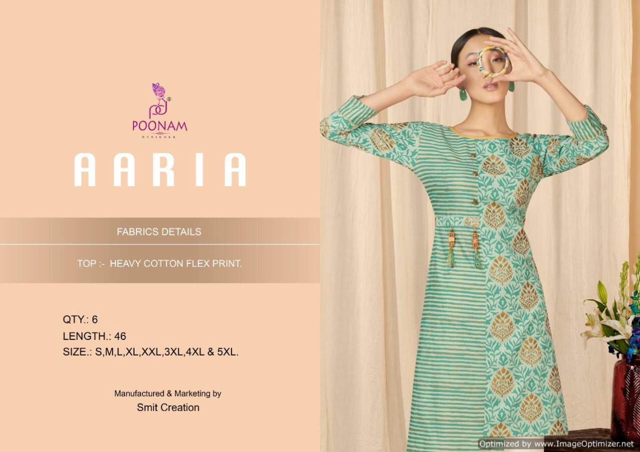 Aaria By Poonam Cotton Casual Wear Kurtis Collection