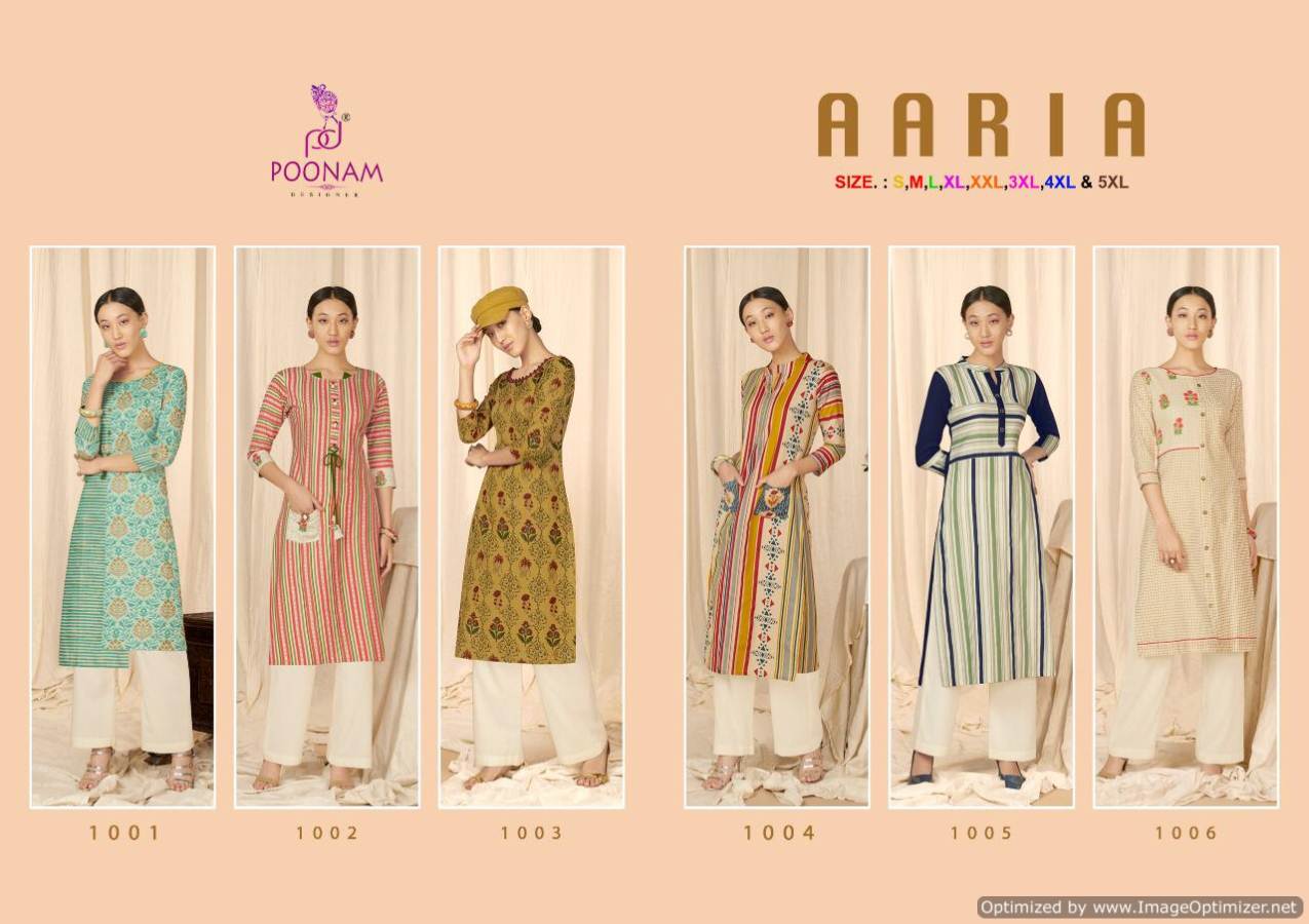 Aaria By Poonam Cotton Casual Wear Kurtis Collection