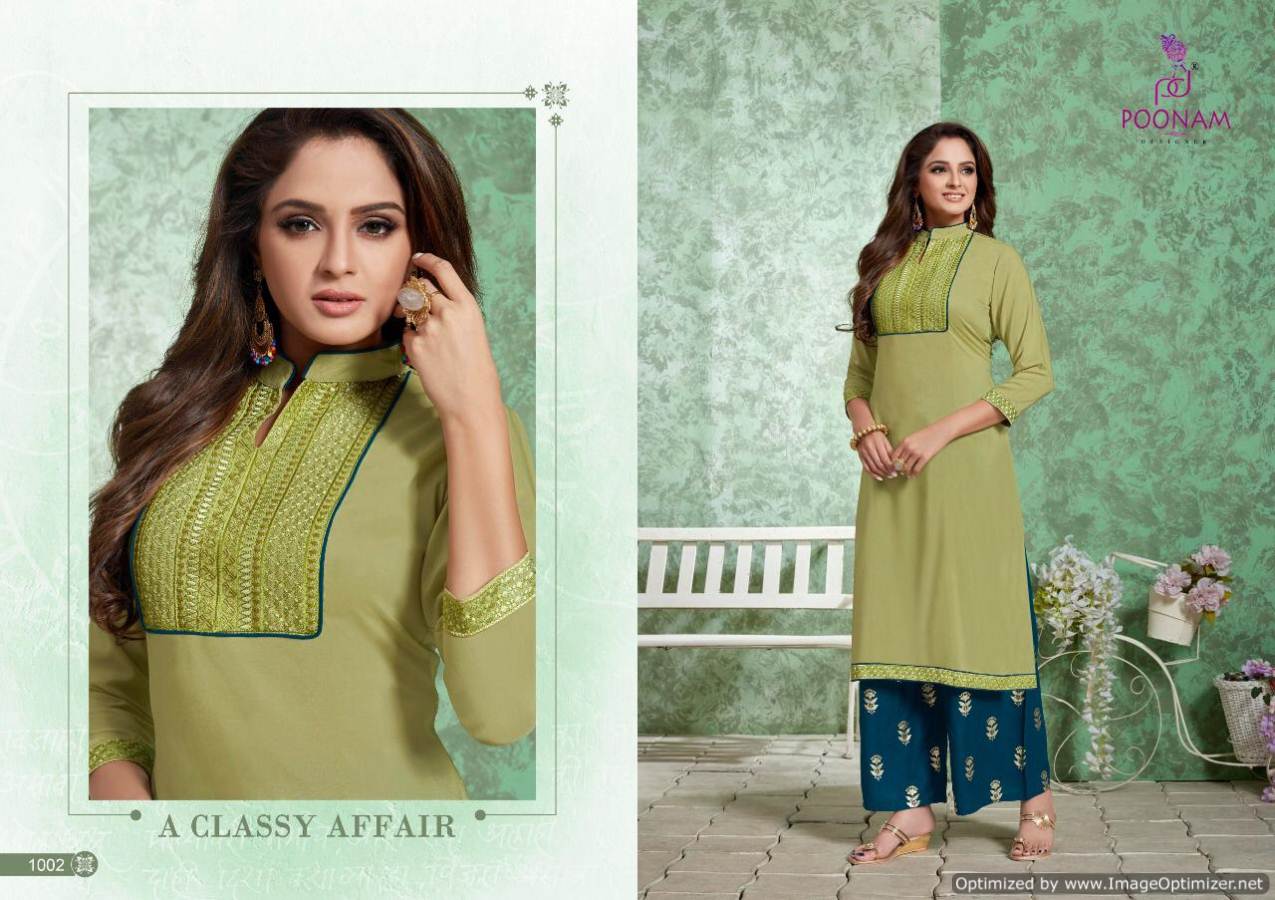Punjaban Plazo By Poonam  Pure Muslin Designer Kurtis Catalogue