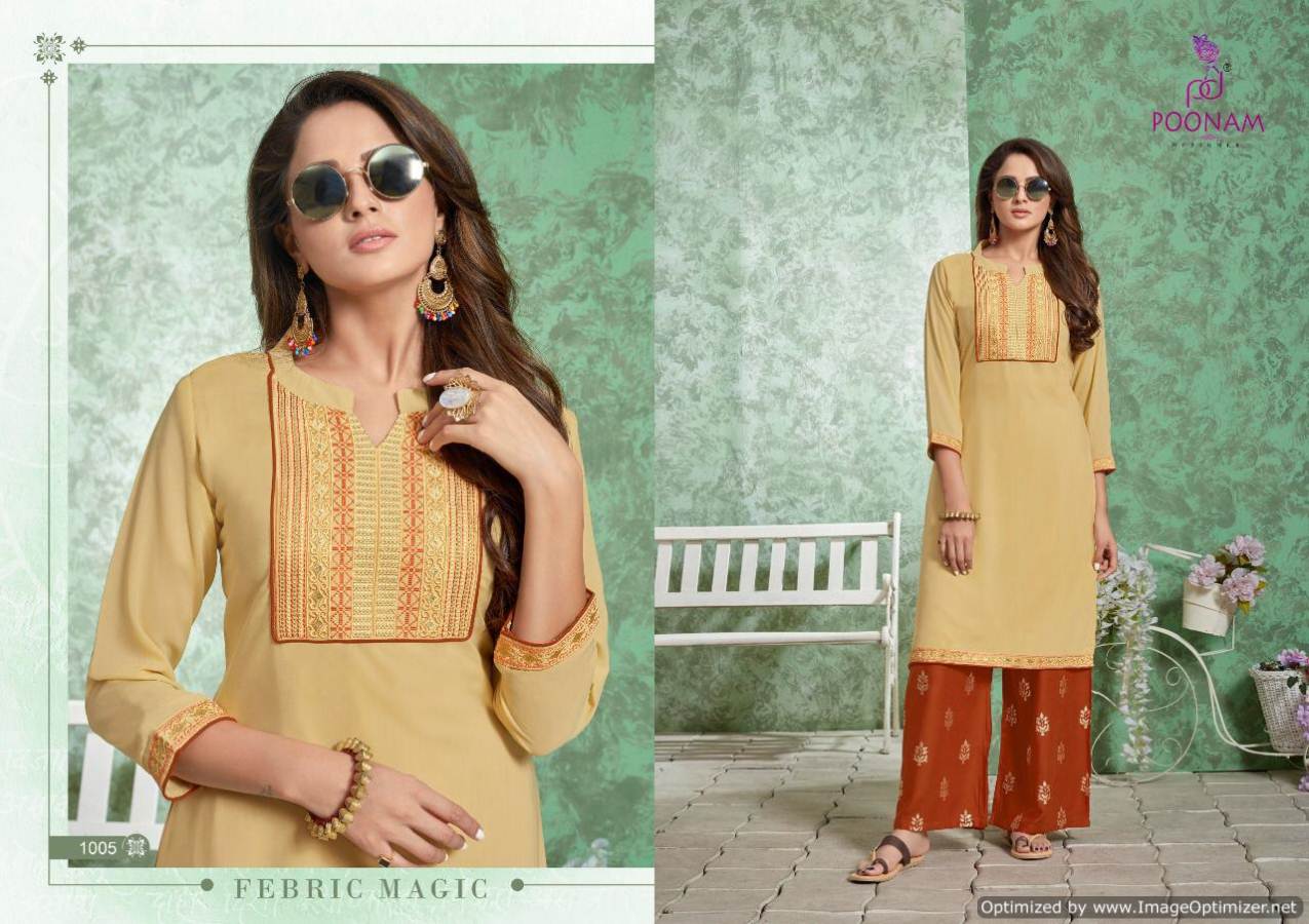Punjaban Plazo By Poonam  Pure Muslin Designer Kurtis Catalogue