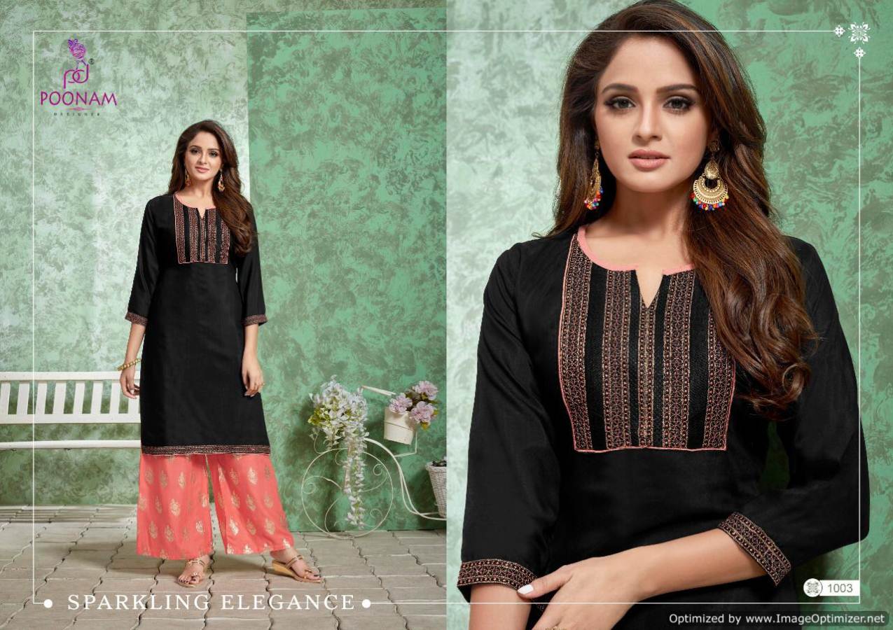 Punjaban Plazo By Poonam  Pure Muslin Designer Kurtis Catalogue