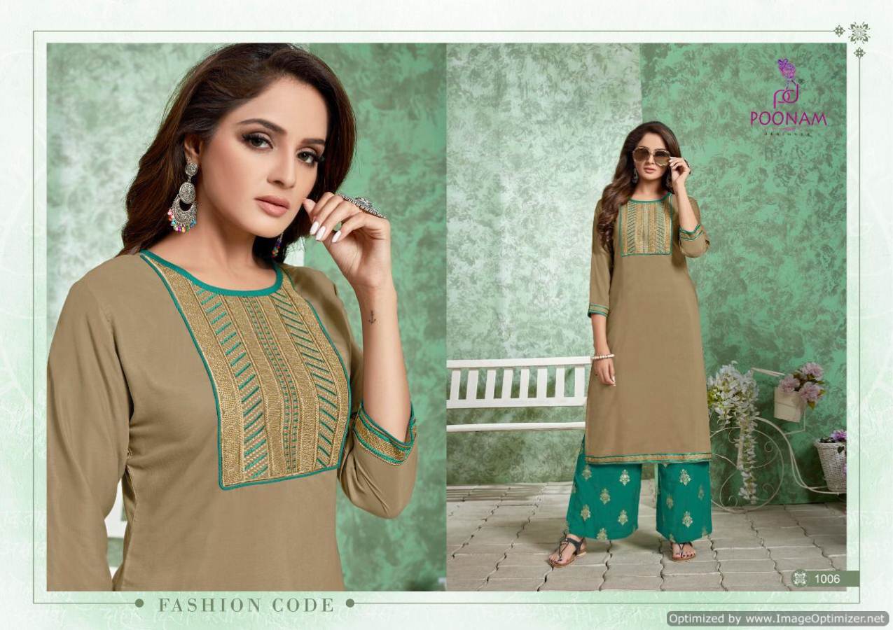 Punjaban Plazo By Poonam  Pure Muslin Designer Kurtis Catalogue