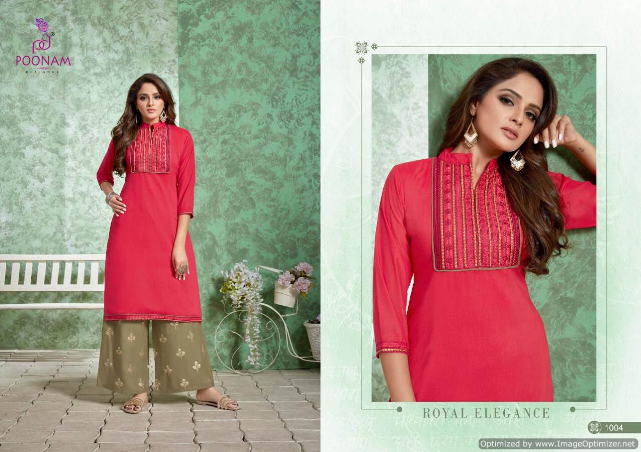 Punjaban Plazo By Poonam  Pure Muslin Designer Kurtis Catalogue
