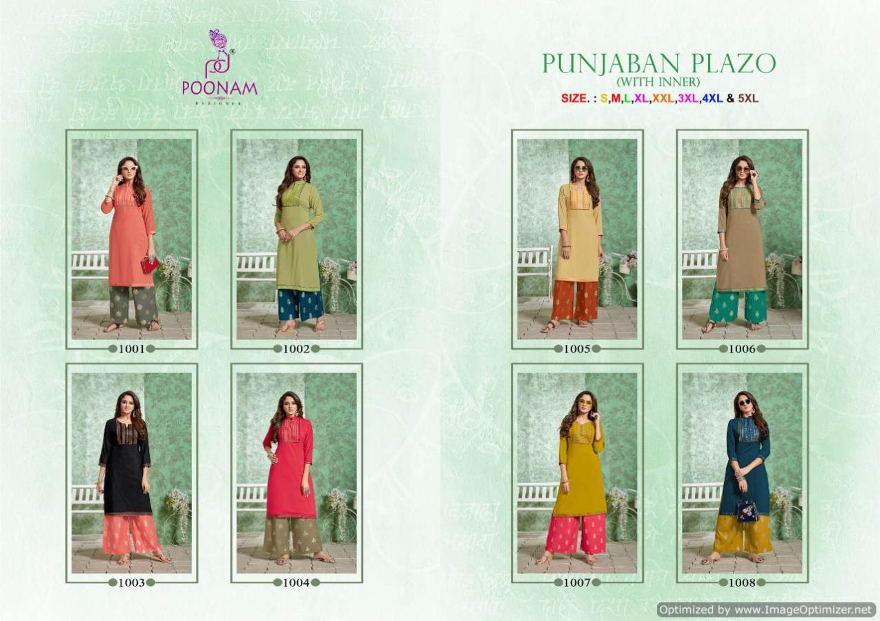 Punjaban Plazo By Poonam  Pure Muslin Designer Kurtis Catalogue