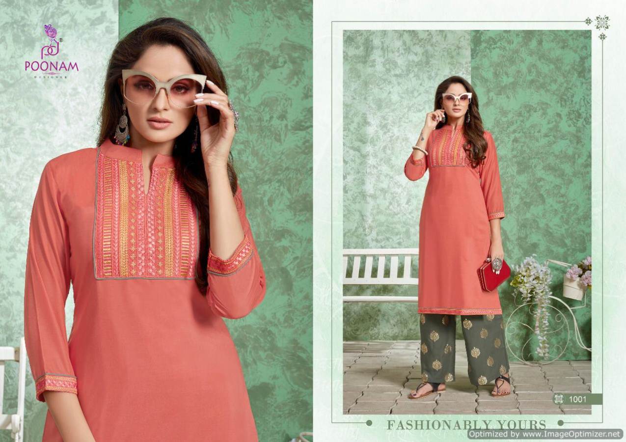 Punjaban Plazo By Poonam  Pure Muslin Designer Kurtis Catalogue