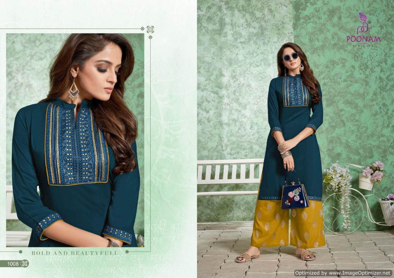 Punjaban Plazo By Poonam  Pure Muslin Designer Kurtis Catalogue
