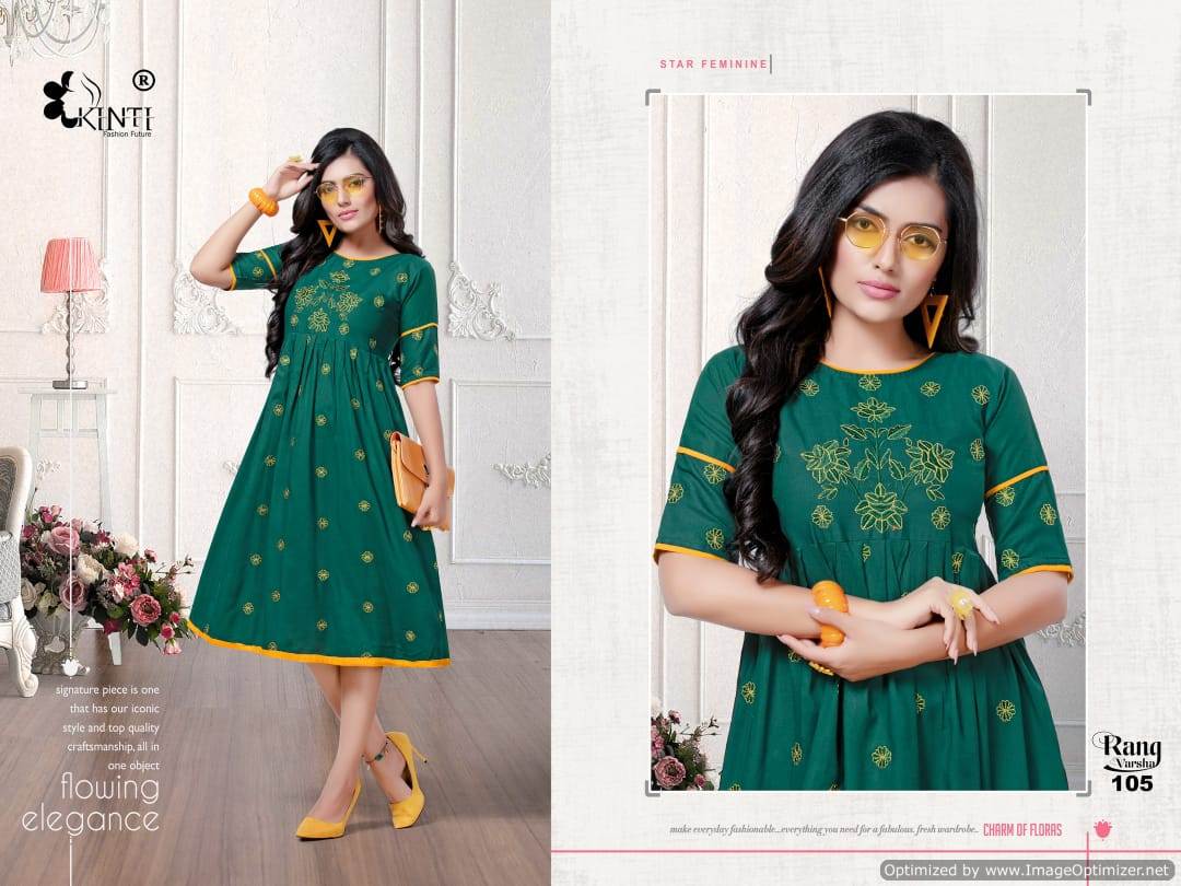 Rang Varsha By Kinti Rayon Designer Printed Kurti Collection