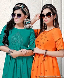 Rang Varsha By Kinti Rayon Designer Printed Kurti Collection