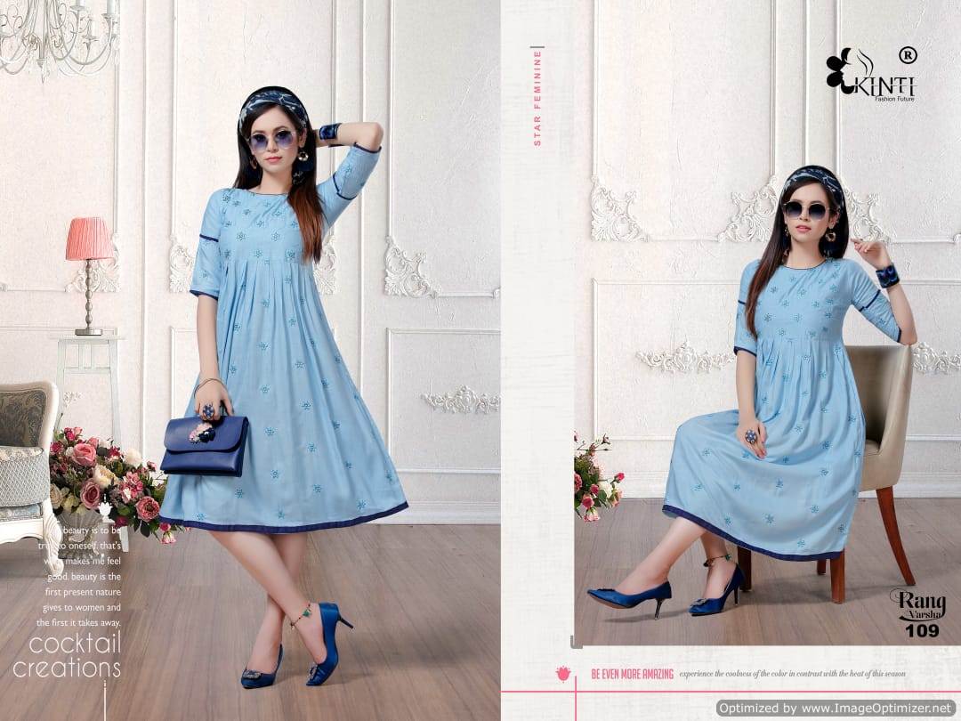 Rang Varsha By Kinti Rayon Designer Printed Kurti Collection