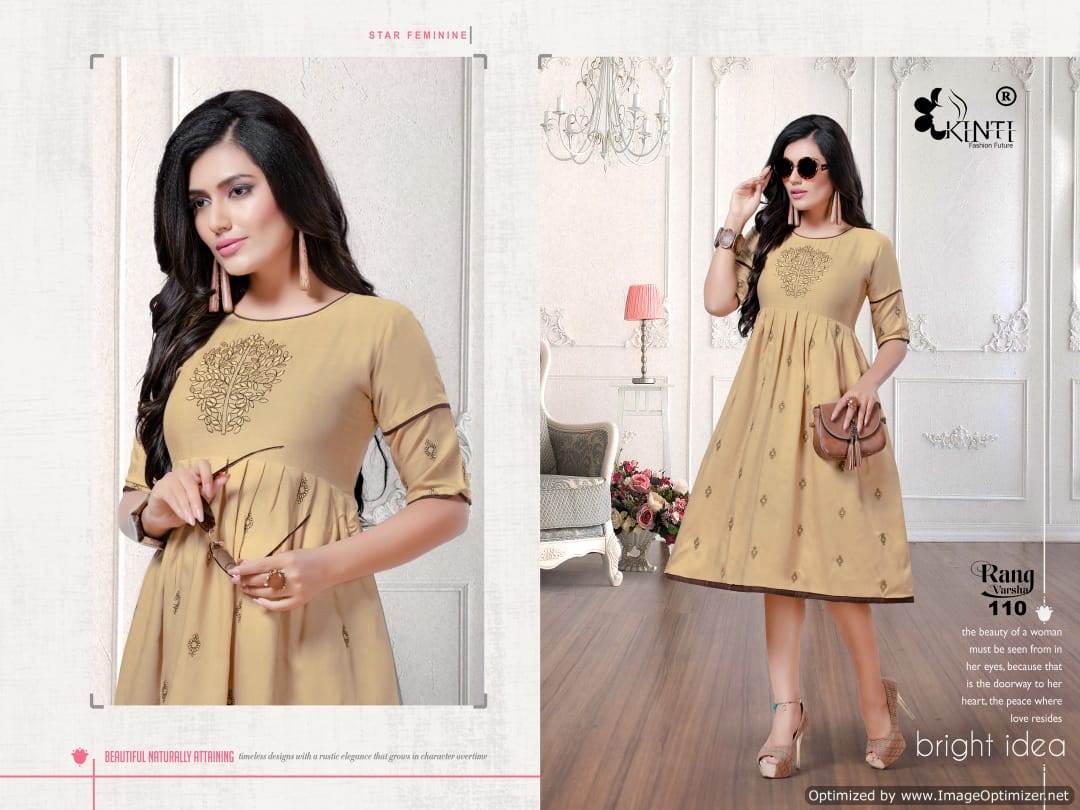 Rang Varsha By Kinti Rayon Designer Printed Kurti Collection
