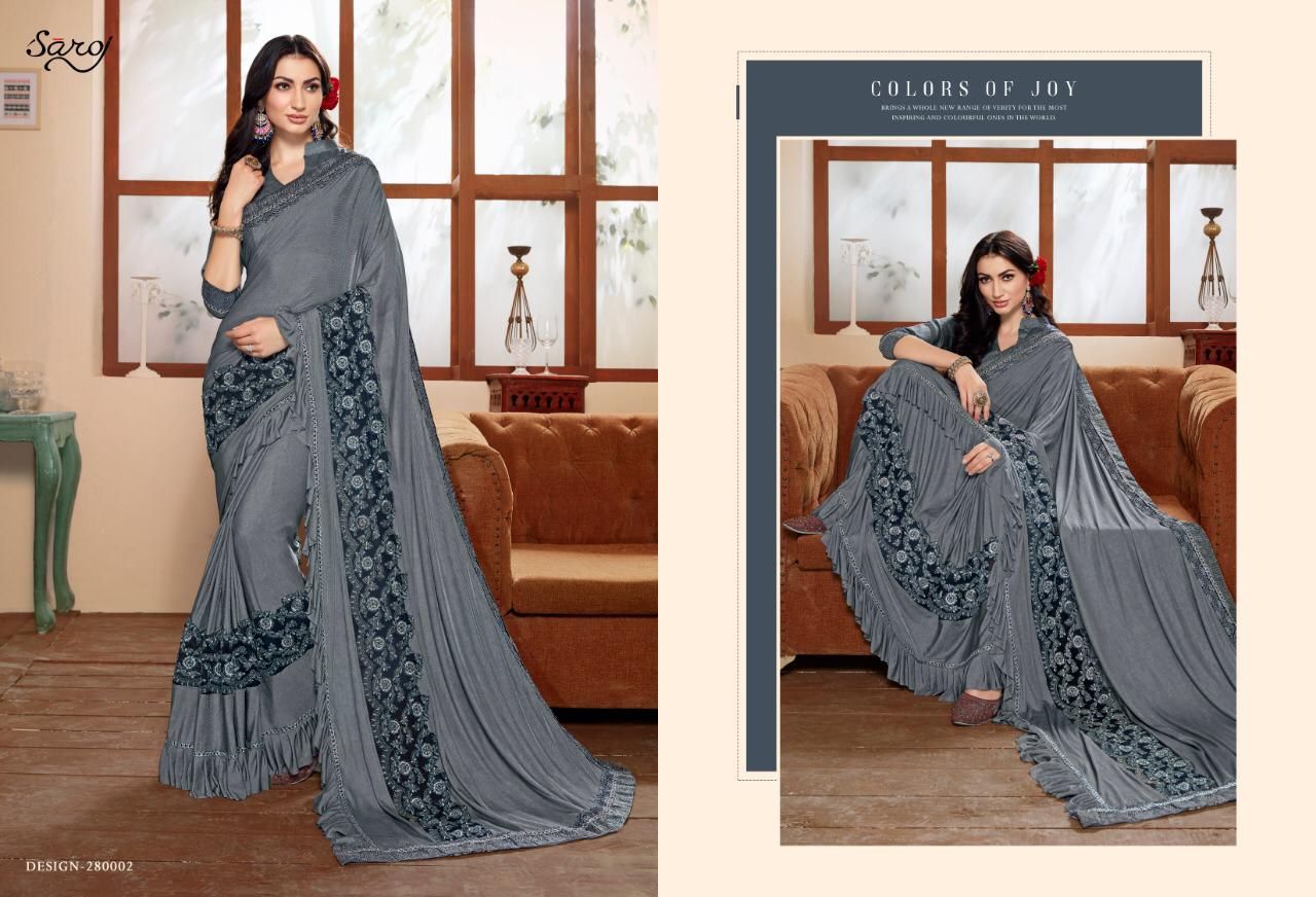Richie Rich By  Saroj Designer Lycra Sarees Catalogue