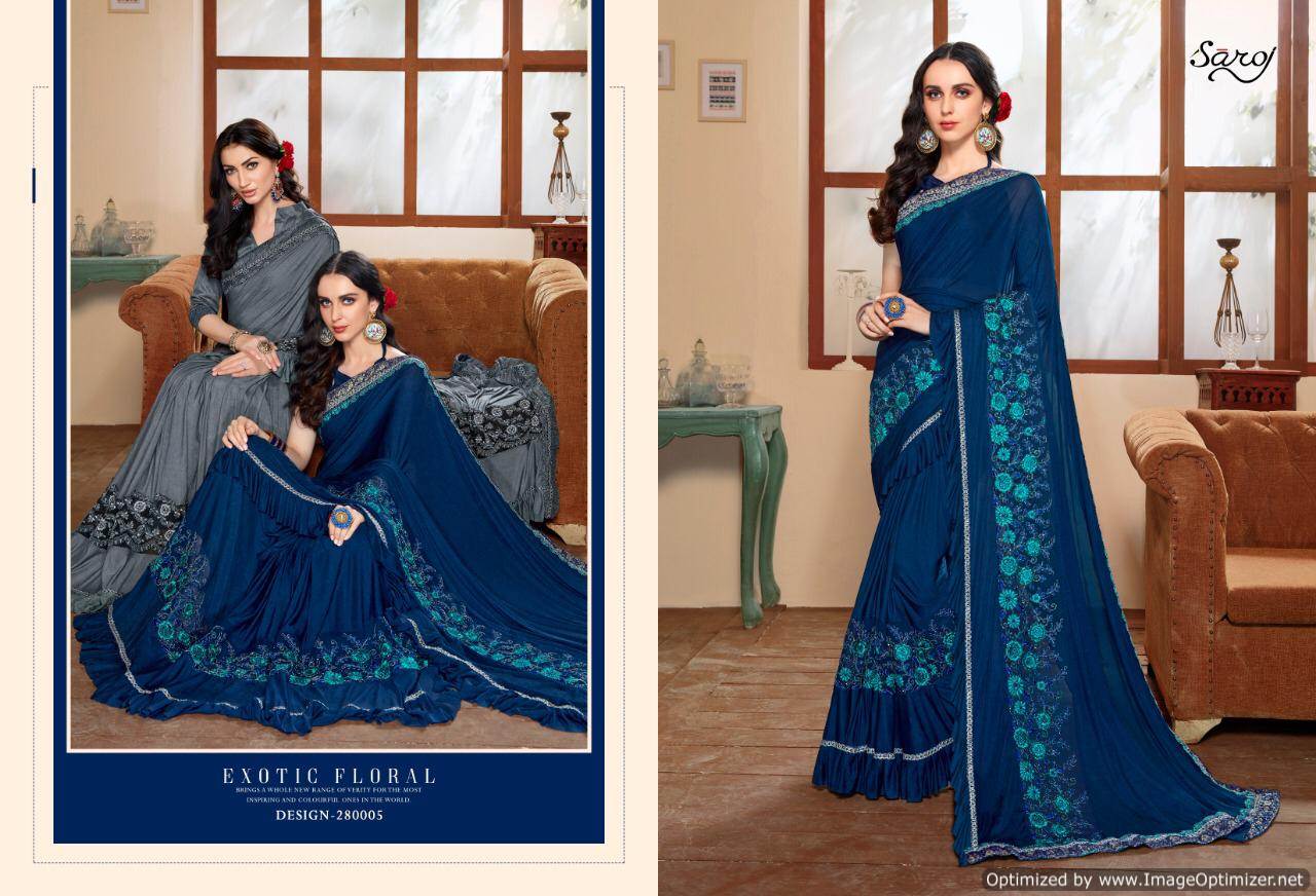 Richie Rich By  Saroj Designer Lycra Sarees Catalogue