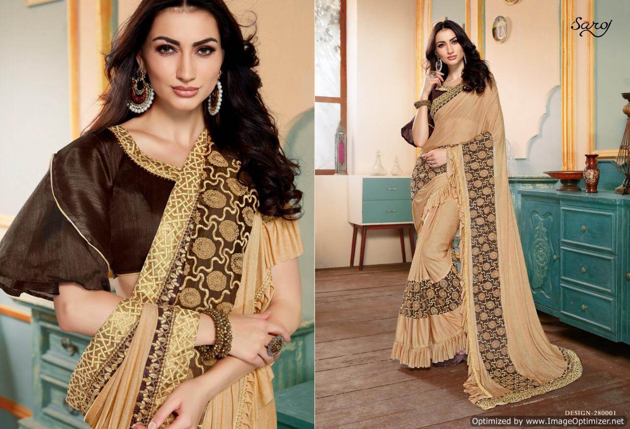 Richie Rich By  Saroj Designer Lycra Sarees Catalogue