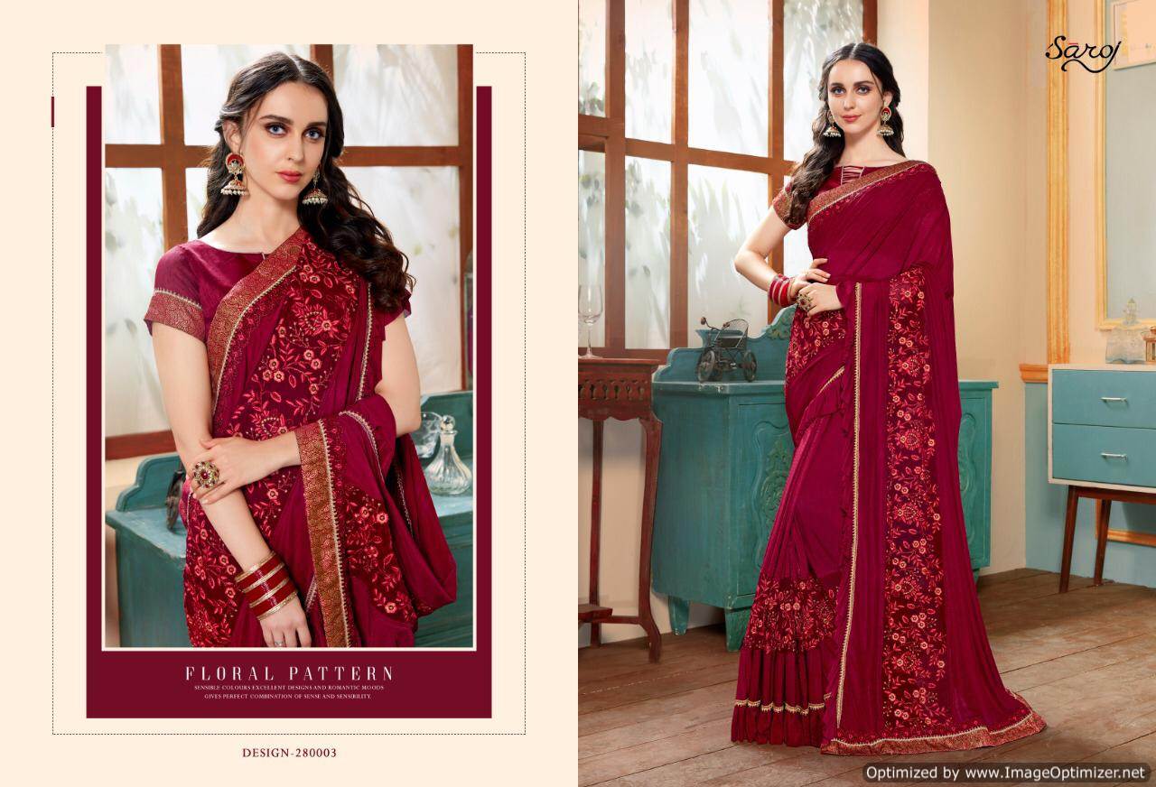 Richie Rich By  Saroj Designer Lycra Sarees Catalogue