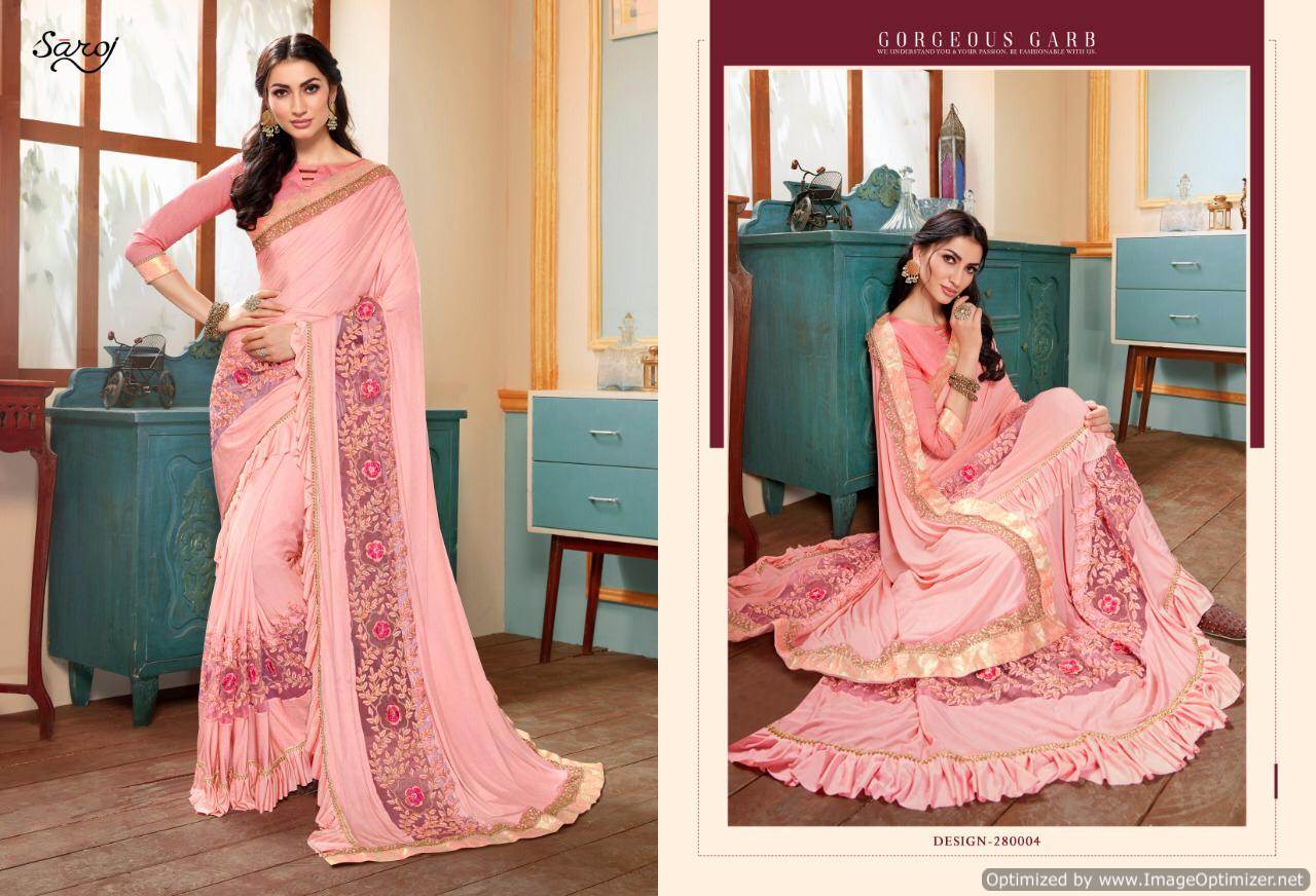 Richie Rich By  Saroj Designer Lycra Sarees Catalogue