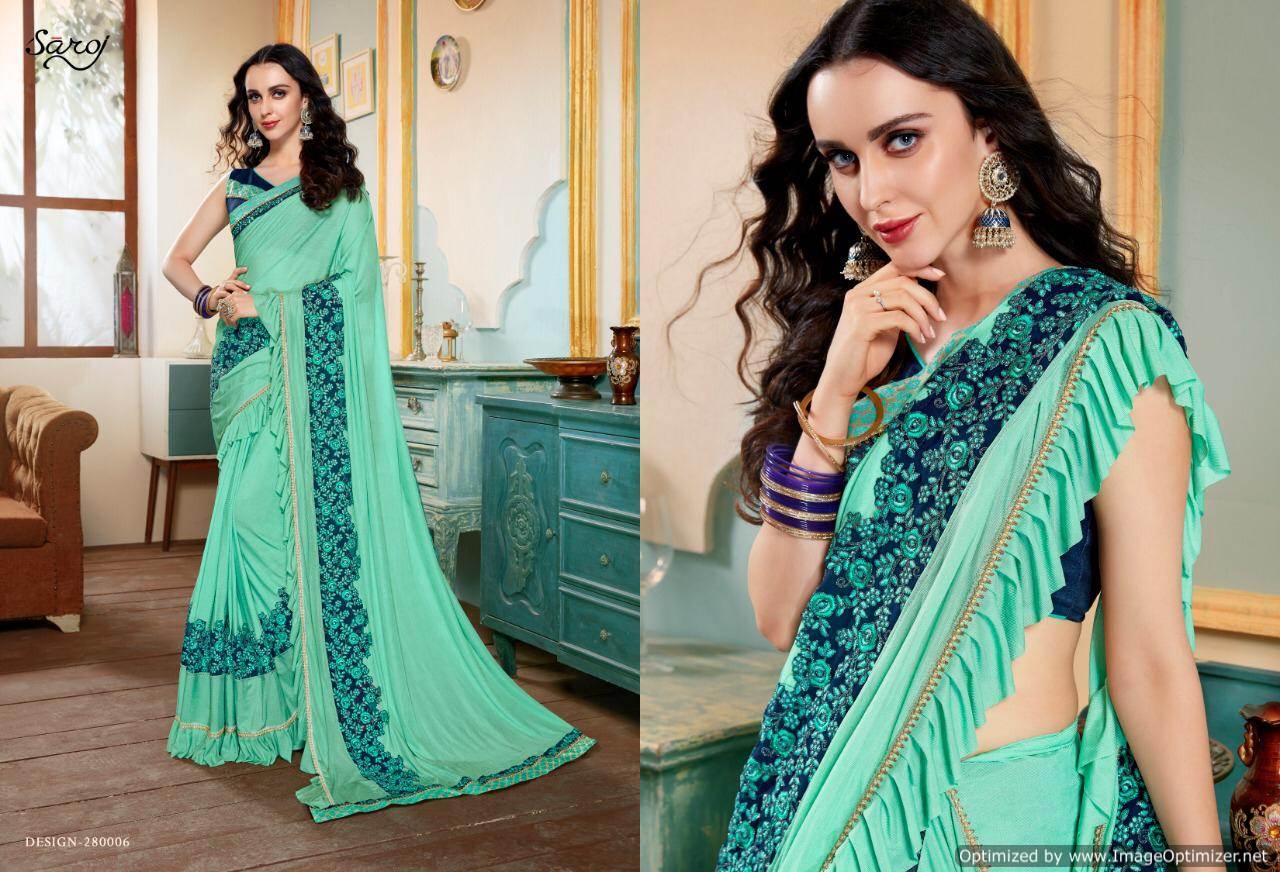 Richie Rich By  Saroj Designer Lycra Sarees Catalogue