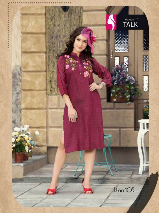 Rose Berryy By Fashion Talk Heavy Rayon Casual Wear Kurtis Catalogue