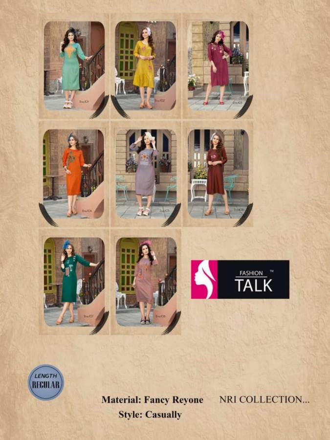 Rose Berryy By Fashion Talk Heavy Rayon Casual Wear Kurtis Catalogue