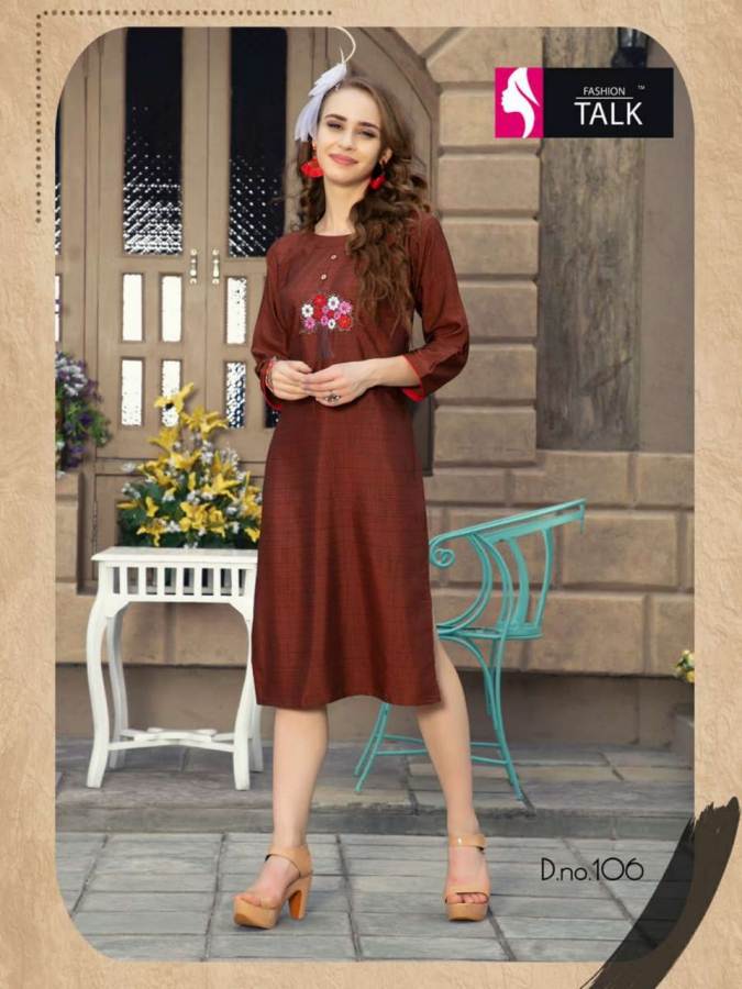 Rose Berryy By Fashion Talk Heavy Rayon Casual Wear Kurtis Catalogue