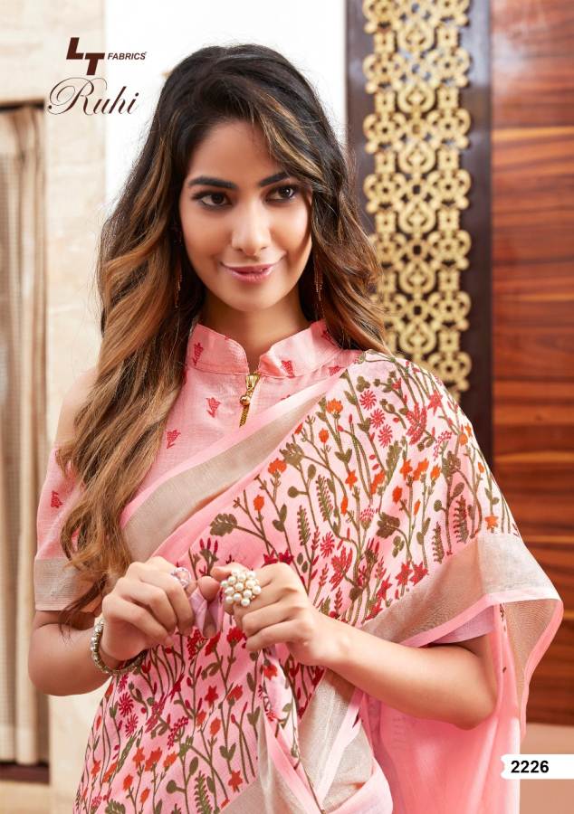 Ruhi By Lt Linen Silk Designer Printed Saree Catalogue