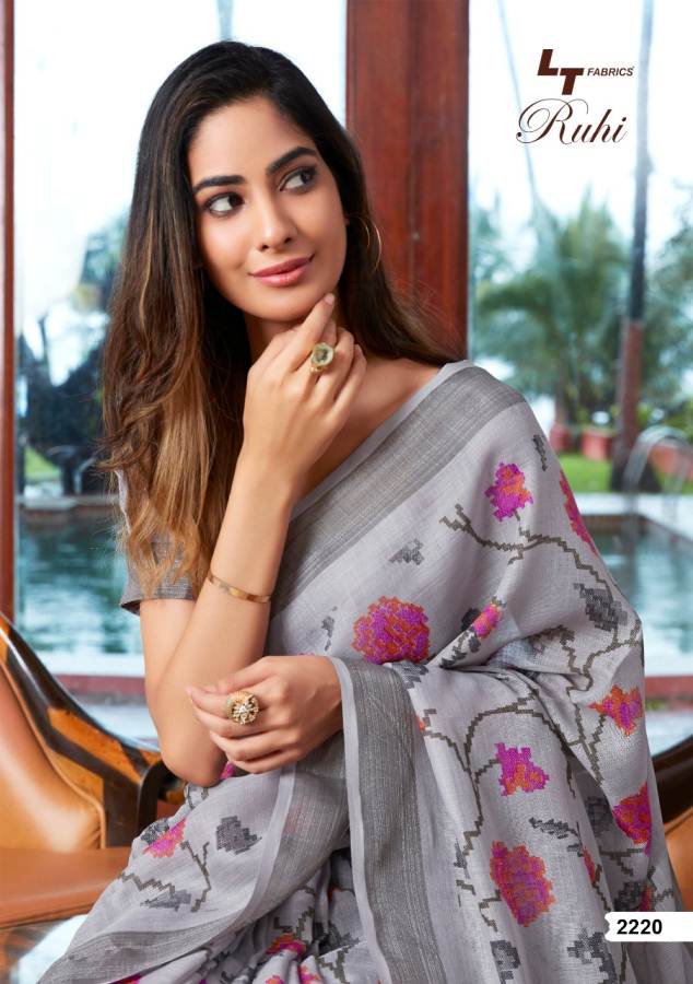 Ruhi By Lt Linen Silk Designer Printed Saree Catalogue
