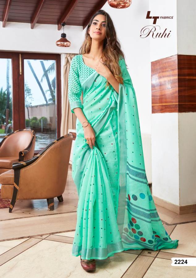 Ruhi By Lt Linen Silk Designer Printed Saree Catalogue